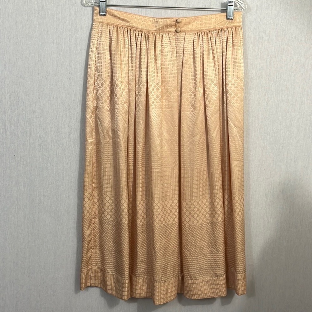 Vintage Prophecy textured full midi skirt peach color Made in the USA